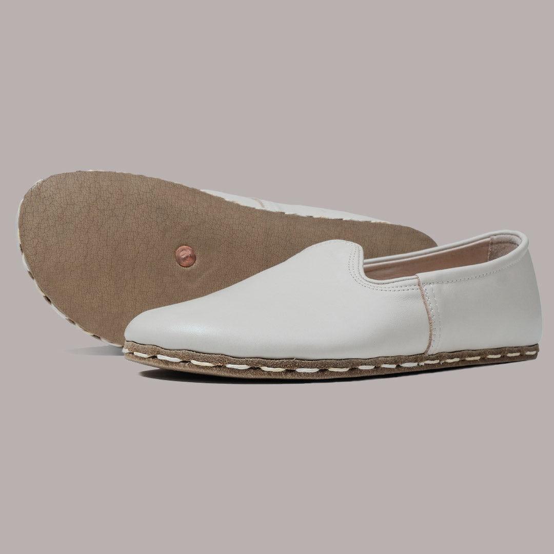 Women Wide Toe Slip-ons Nappa Smooth Cream