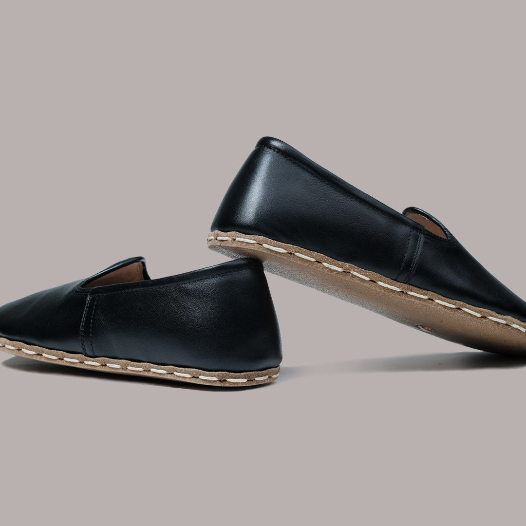 Women Wide Toe Slip-ons Nappa Smooth Black