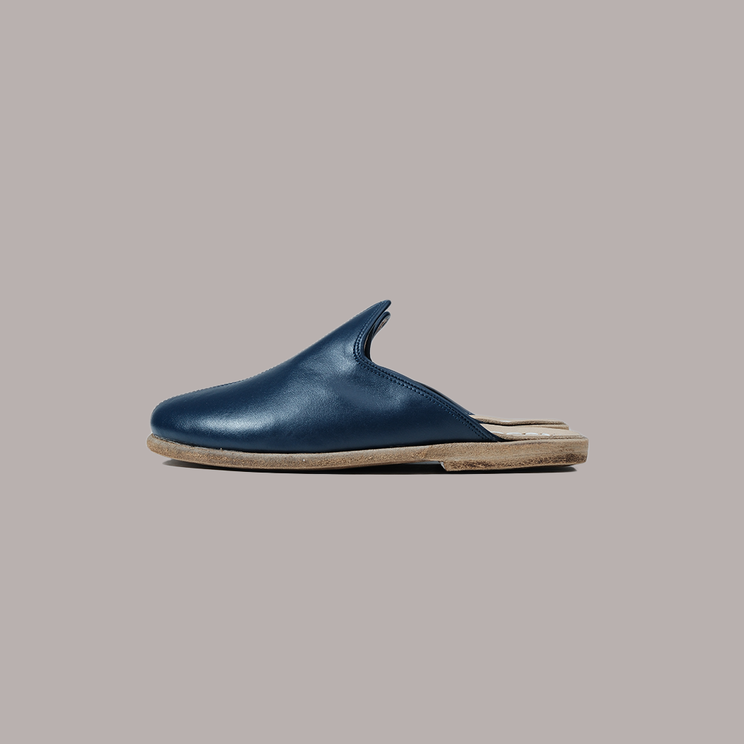 Women Slippers Nappa Smooth Navy Blue