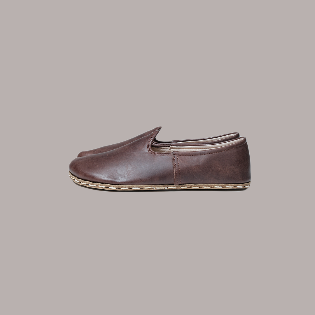 Men Wide Toe Slip-ons Crazy Brown