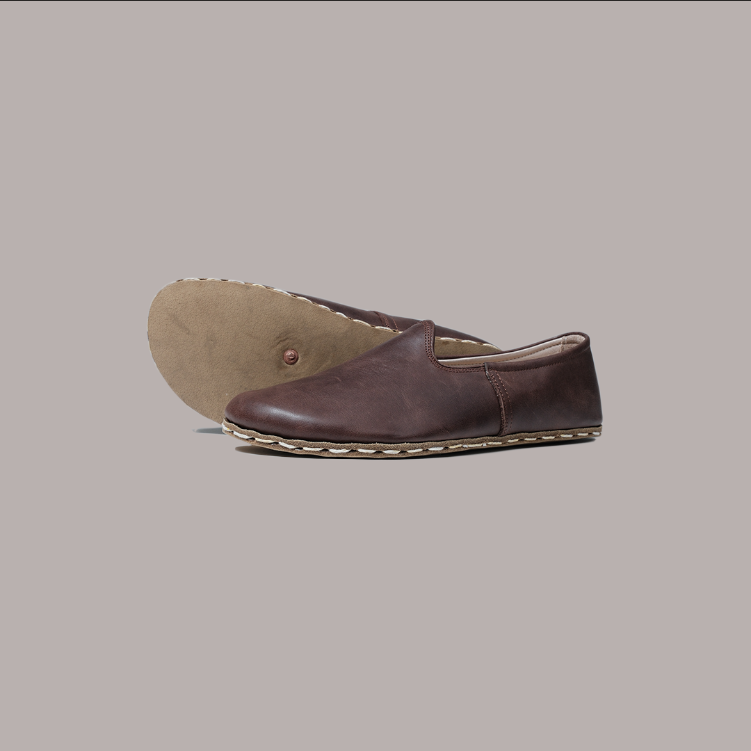 Men Wide Toe Slip-ons Crazy Brown