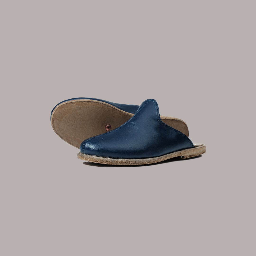 Women Slippers Nappa Smooth Navy Blue