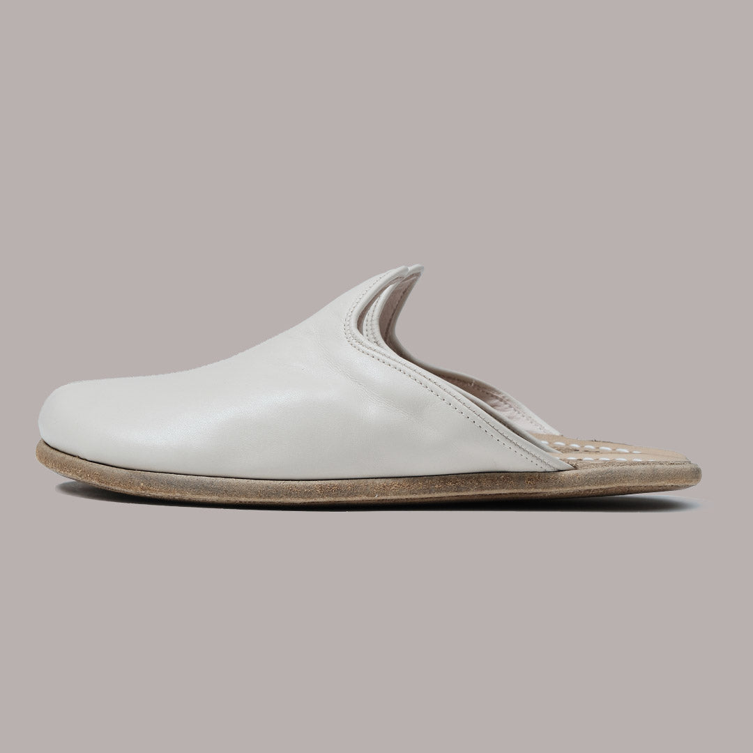 Women Wide Toe Slippers Nappa Smooth Cream